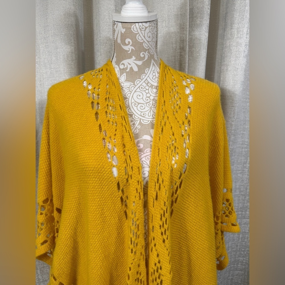 Anthony Original Mustard Yellow Knit Kimono Cardigan - Picture 6 of 8